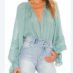 Free People “Out of Town” top w/ poets sleeves